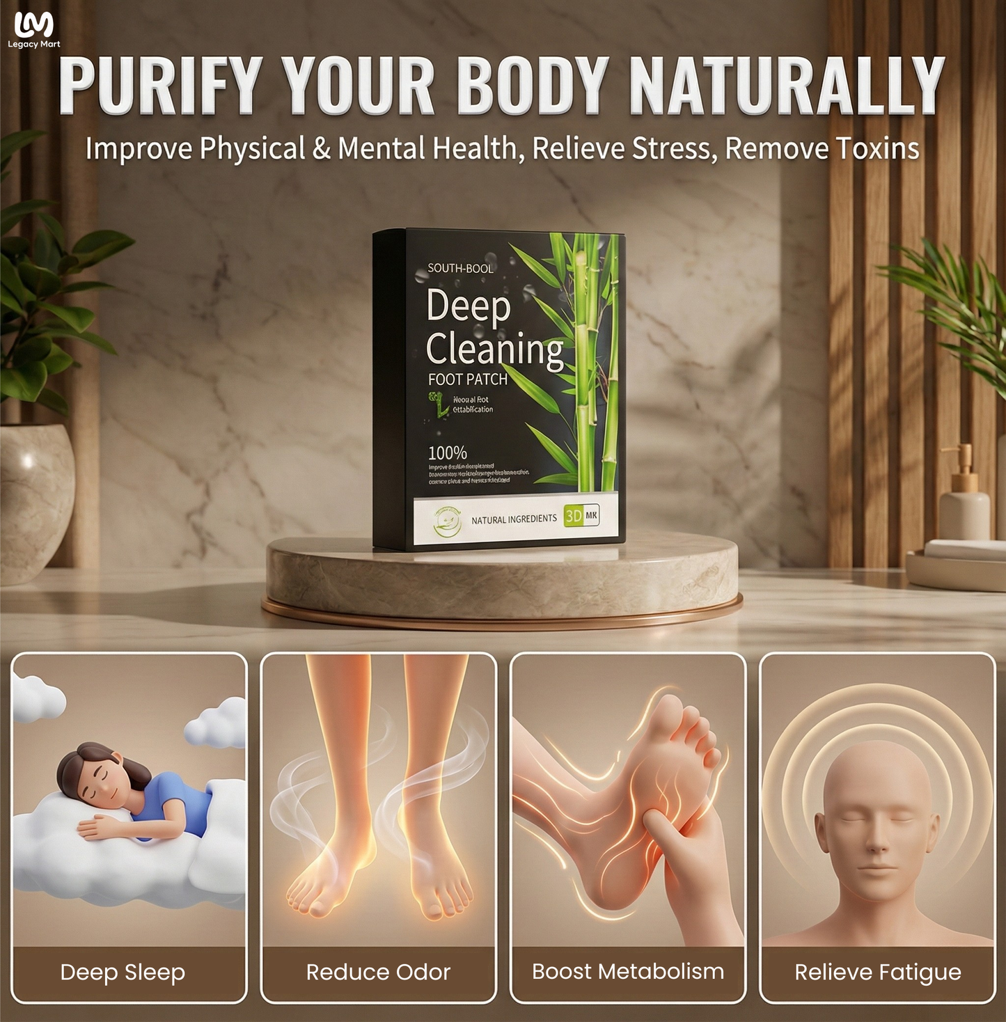 Deep Cleanse Bamboo & Ginger Detox Foot Pads