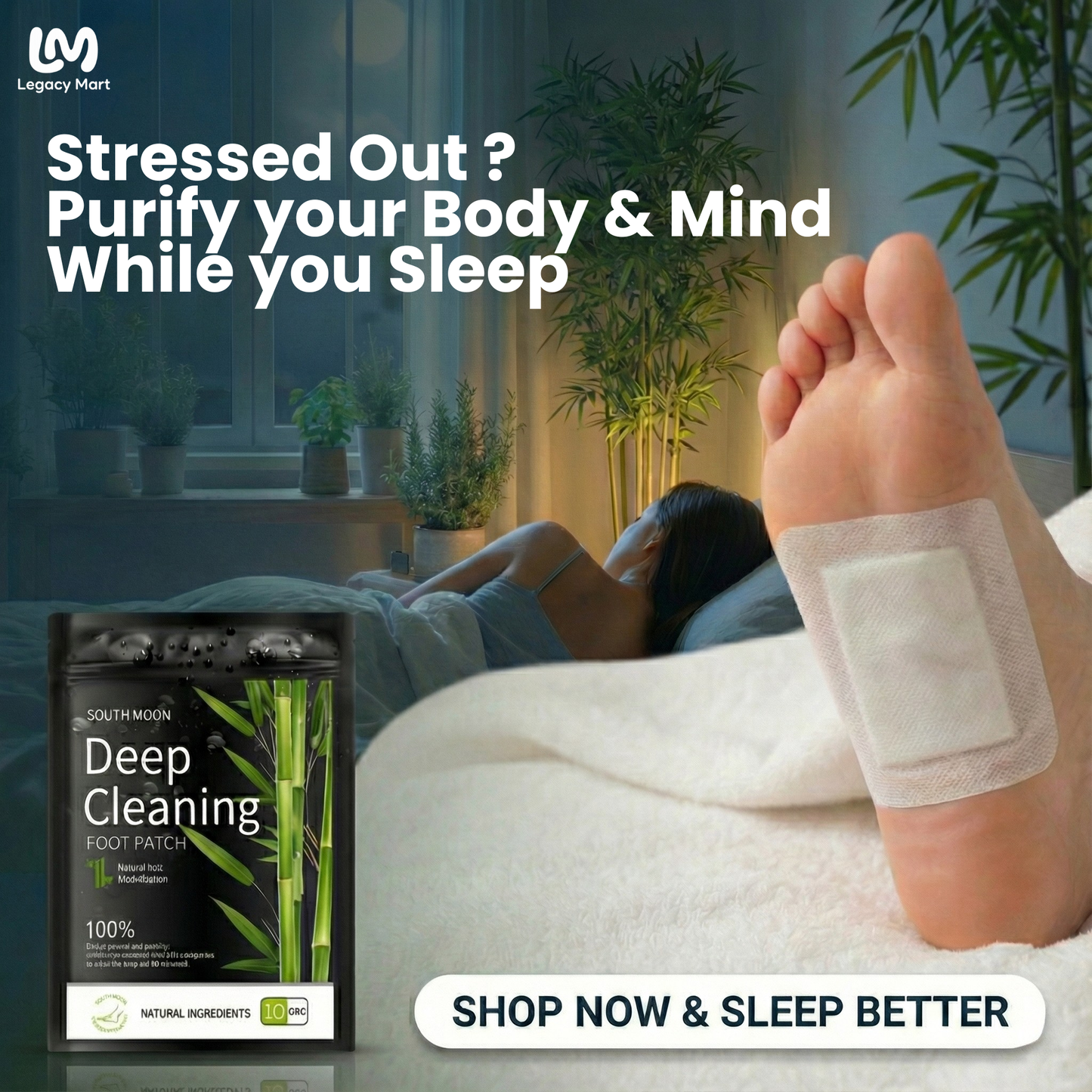 Deep Cleanse Bamboo & Ginger Detox Foot Pads